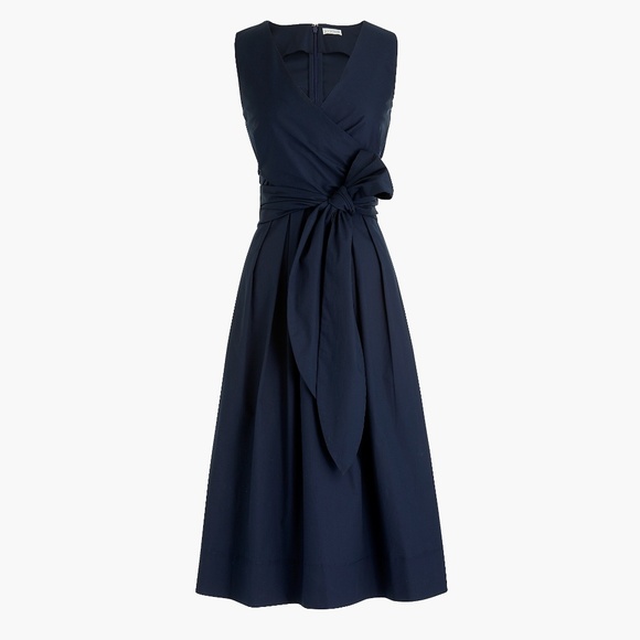 J. Crew Dresses & Skirts - J. Crew 14 Navy Wrap-top Shirtdress Organic Cotton